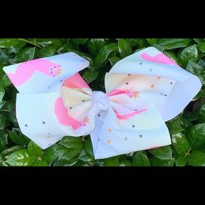 Llama Clip-In Large Fabric Hair Bow 7” Girls NEW